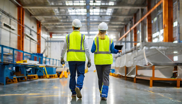 HSE officers under inspection, health and safety audit concept