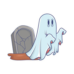 ghost and grave illustration