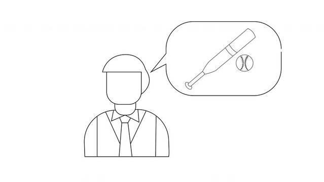 Animated sketch of a man and a baseball bat