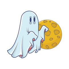 ghost with moon illustration