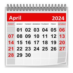 Calendar - April 2024