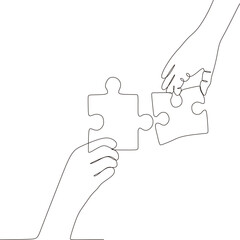 continuous line Quotes About Teamwork And Puzzle Pieces
