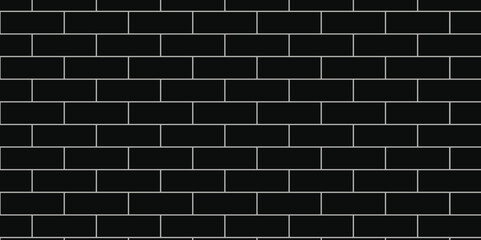 Black brick background texture. Black and white background wall brick.	