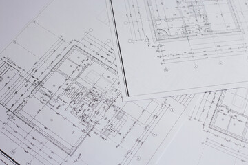 architectural plans. construction site