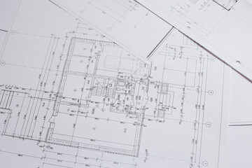 architectural plans. construction site