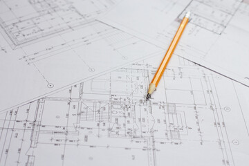 architectural plans. construction site