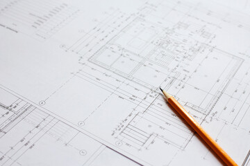 architectural plans. construction site