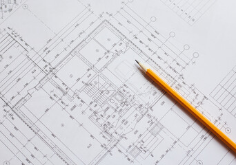 architectural plans. construction site