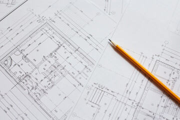 architectural plans. construction site
