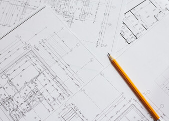 architectural plans. construction site