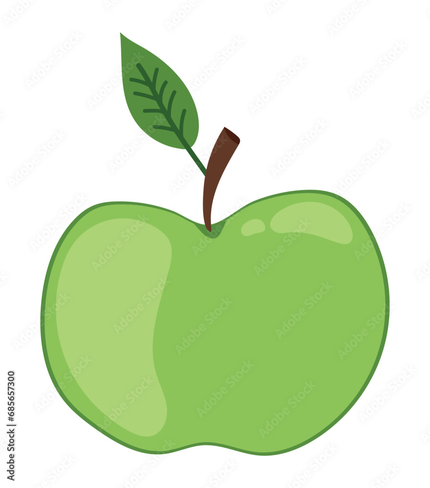 Poster green apple ilustration