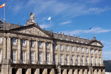 Santiago de Compostela (Galicia) Spain. Rajoy Palace in the Obradoiro square in the city of Santiago de Compostela.