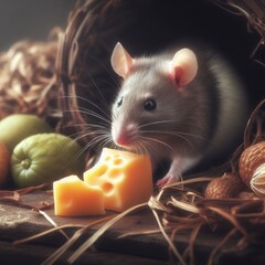mouse and cheese animal background