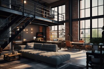 Fototapeta premium A bright and airy living room filled with a variety of comfortable furniture 