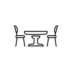 Table and chair icon logo template