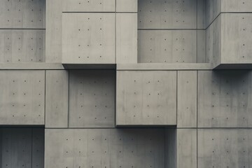 A picture of a building covered in concrete blocks. This image can be used to depict construction, architecture, urban development, or industrial themes