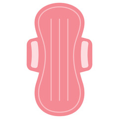 Hand drawn pink pad with wings for woman. menstruation period care. Protection for menstrual days