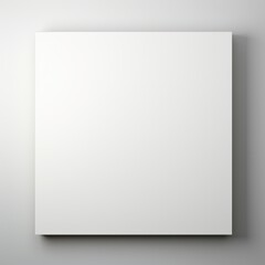 closeup square blank canvas, white ground wall background, spot lightings from top 