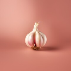 garlic on a peach color background --v 5.2 Job ID: e09ef751-b126-468a-b961-76c6f829a7f3