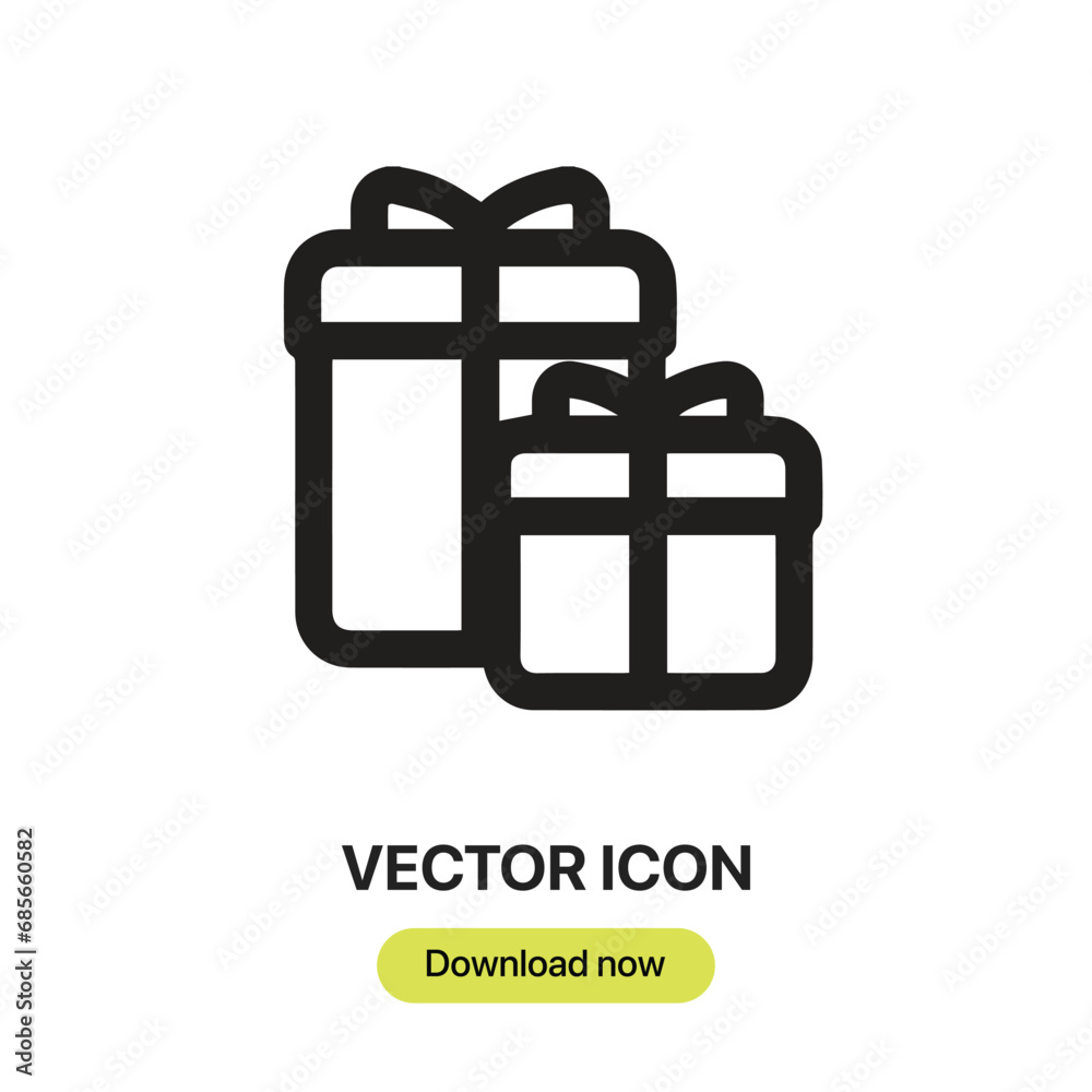 Poster Christmas Gifts icon vector. Linear-style sign for mobile concept and web design. Christmas Gifts symbol illustration. Pixel vector graphics - Vector.	