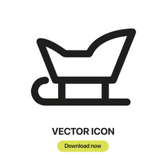 Christmas Sled icon vector. Linear-style sign for mobile concept and web design. Christmas Sled symbol illustration. Pixel vector graphics - Vector.	