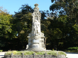 Fototapeta na wymiar Santiago de Compostela (Galicia). Monument to Rosalía de Castro in the Alameda park in the city of Santiago de Compostela.