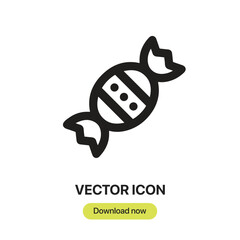 Candy icon vector. Linear-style sign for mobile concept and web design. Candy symbol illustration. Pixel vector graphics - Vector.	