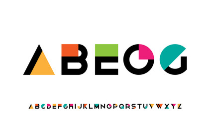 Modern stylish typography capital alphabet letter logo design - obrazy, fototapety, plakaty