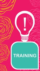 Training Bulb Pink Teal Turquoise Floral Elements Text