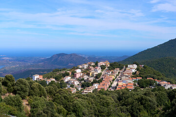 View over a settlement on Sardinia