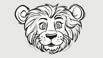 Lion cartoon character vector image. Illustration of cute lion design graphic on the white background