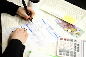 Accountant fill french tax form 10963 Value added tax and similar taxes in end of tax period....