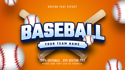 Eps baseball editable text effect - obrazy, fototapety, plakaty