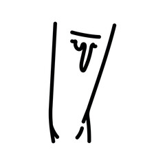 Blood on the leg (cut on the thigh) black line icon. Injuries.