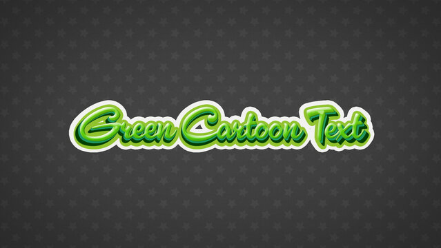 Green Cartoon Style Editable Text Effect
