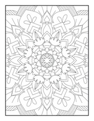 Pattern Mandala. Mandala Coloring Pages For Kids. Mandala Coloring Pages for Adults. Mandala flower for adult coloring book. Vector illustration. Coloring Page.