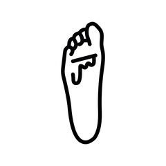 Cut on the feet black line icon. Injuries.