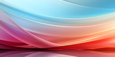 Vele bunte leuchtende Wellen Form in Pastell als Hintergrundmotiv in Querformat für Banner, ai generativ
