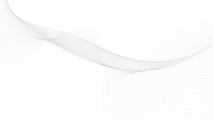 White abstract background. Fluttering white scarf. Abstract wave element for design. Digital frequency track equalizer. Stylized line art background. Vector illustration.