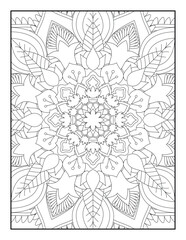 Pattern Mandala. Mandala Coloring Pages For Kids. Mandala Coloring Pages for Adults. Mandala flower for adult coloring book. Vector illustration. Coloring Page.