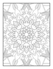 Pattern Mandala. Mandala Coloring Pages For Kids. Mandala Coloring Pages for Adults. Mandala flower for adult coloring book. Vector illustration. Coloring Page.