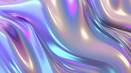 Abstract liquid 3D background. Purple pink holographic neon pattern, plastic wavy texture. AI Generated