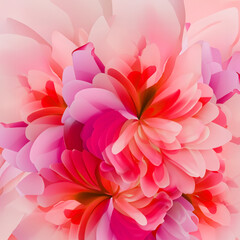 Abstract background with pink and red flowers