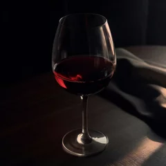 Fotobehang Wine glass in the middle of the dark © Yulia