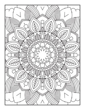 Pattern Mandala. Mandala Coloring Pages For Kids. Mandala Coloring Pages for Adults. Mandala flower for adult coloring book. Vector illustration. Coloring Page.