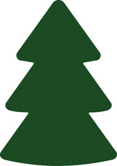 Fototapeta premium Christmas tree green icon in trendy farmhouse style. Happy New Year Watercolor. Vector illustration of pine silhouette design decor, beautiful, plant, modern line art style holiday cover greeting pine