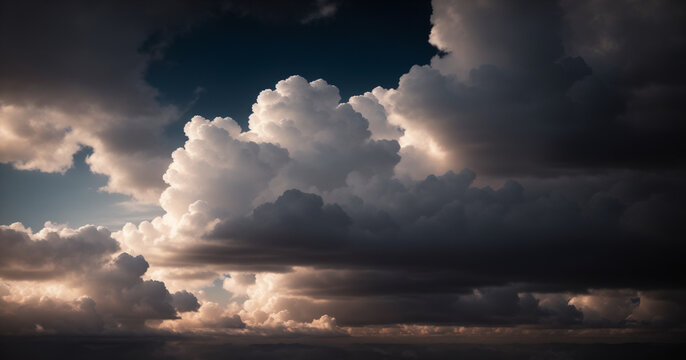 Landscape of Dense Clouds at Dusk