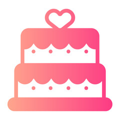 wedding cake gradient icon