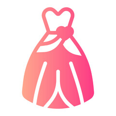 wedding dress gradient icon