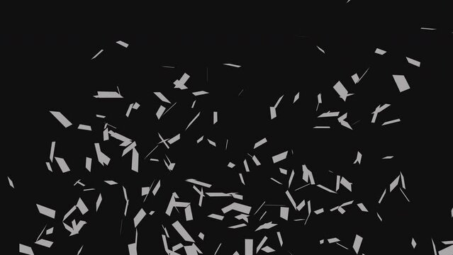 Silver confetti party popper explosions on Black Green backgrounds, Alpha Channel 4K greeting animation